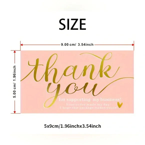 50 Pink Thank You Cards - Picture 2 of 3